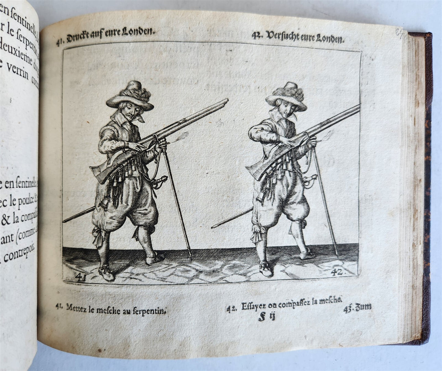 1664 ILLUSTRATED MILITARY WORK on TECHNIQUES for HANDLING MUSKET & PIKE antique