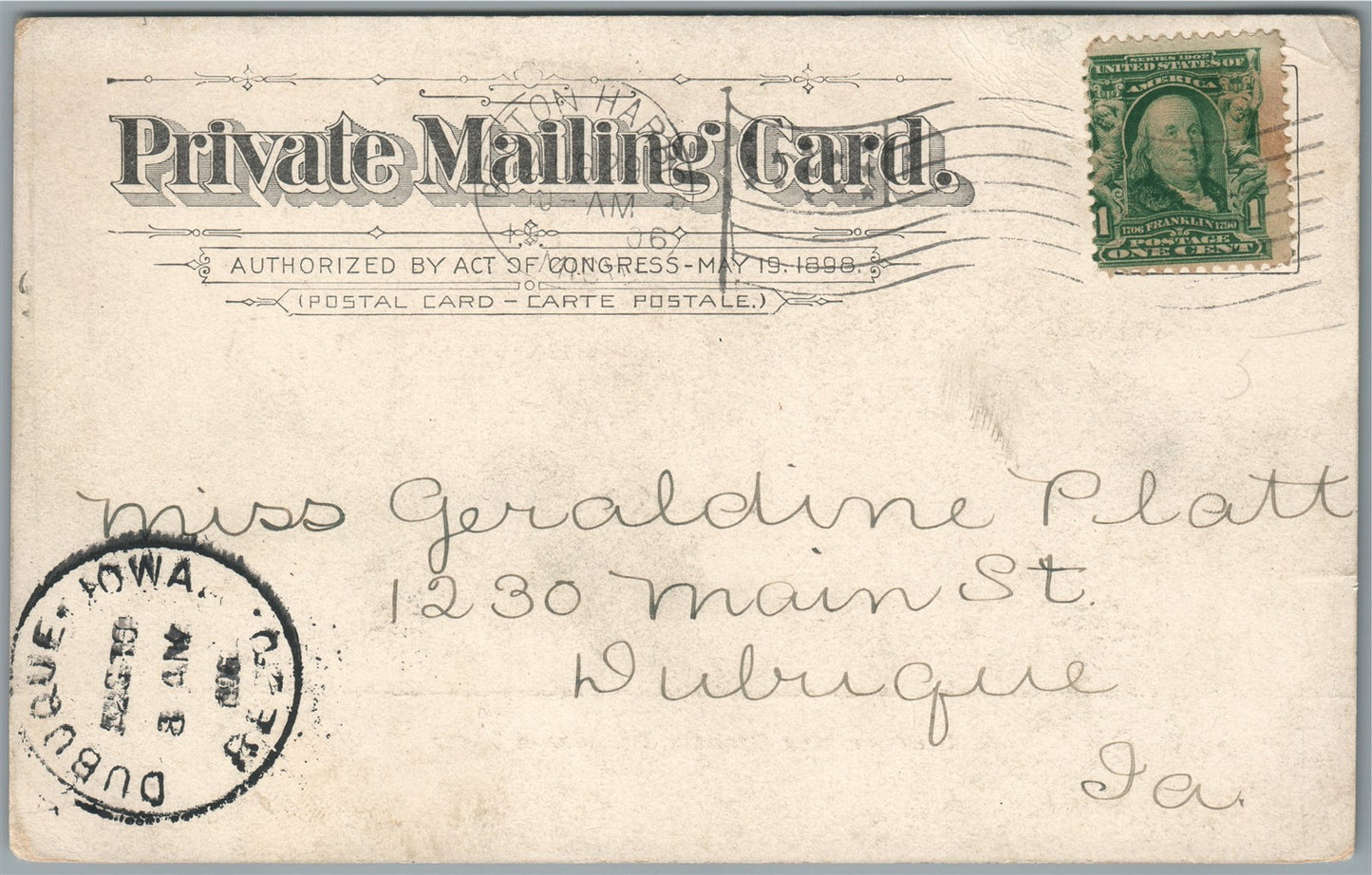 STEAMER MAY GRAHAM SHIP ST.JOSEPH RIVER MI or IND ANTIQUE PRIVATE MAIL POSTCARD