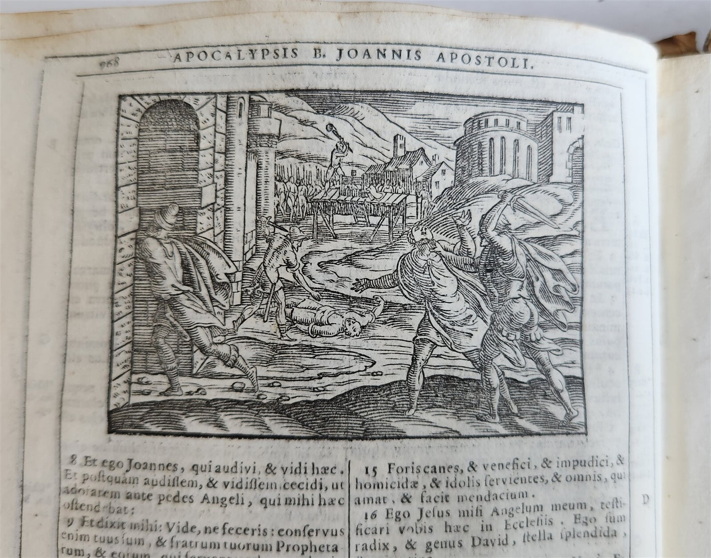 1721 BIBLE in LATIN FULLY ILLUSTRATED antique vellum bound
