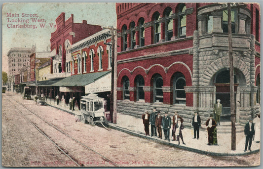CLARKSBURG WV MAIN STREET ANTIQUE POSTCARD