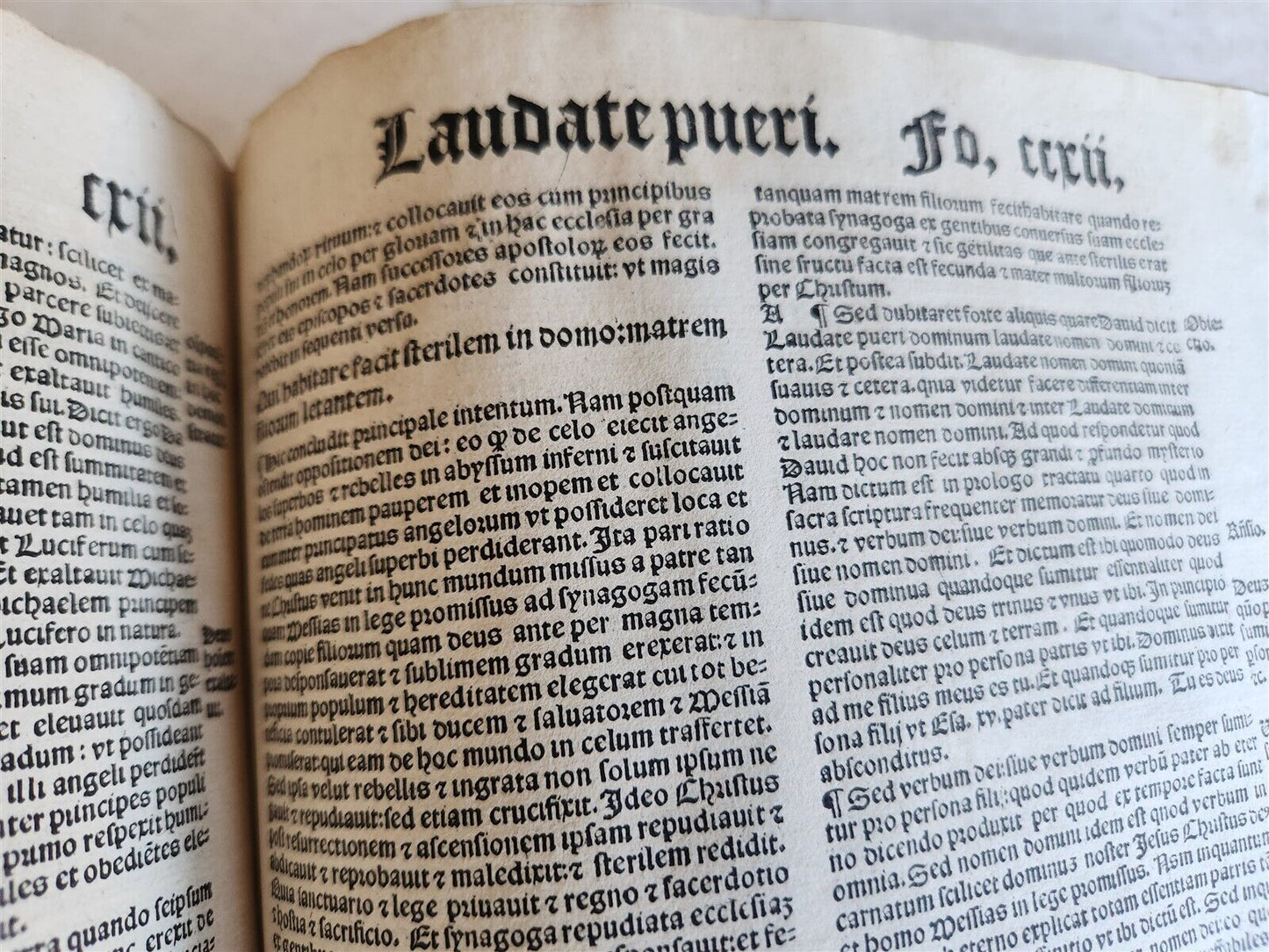 1533 POST-INCUNABULA EXPLANATION of PSALMS by Perez de Valentia antique FOLIO