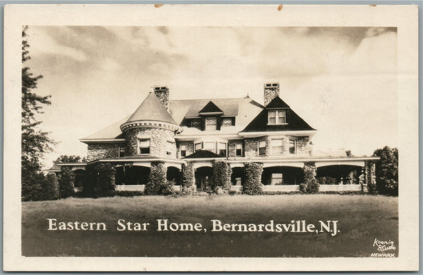 BERNARDSVILLE NJ EASTERN STAR HOME VINTAGE REAL PHOTO POSTCARD RPPC