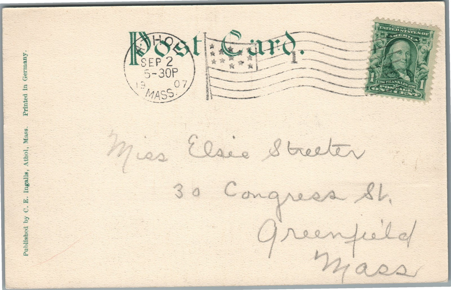 ATHOL MA FAIR GROUNDS ANTIQUE POSTCARD