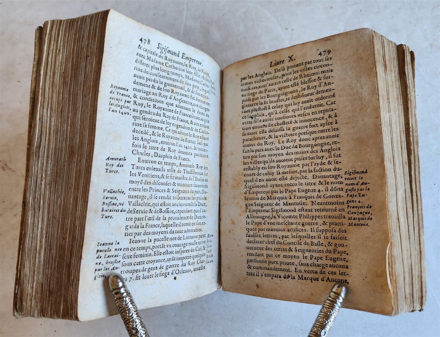 1633 WORLD'S HISTORY by H. Turselin antique in FRENCH vellum bound