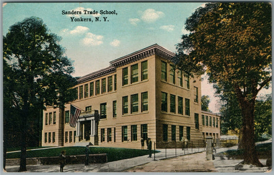 YONKERS NY SANDERS TRADE SCHOOL ANTIQUE POSTCARD