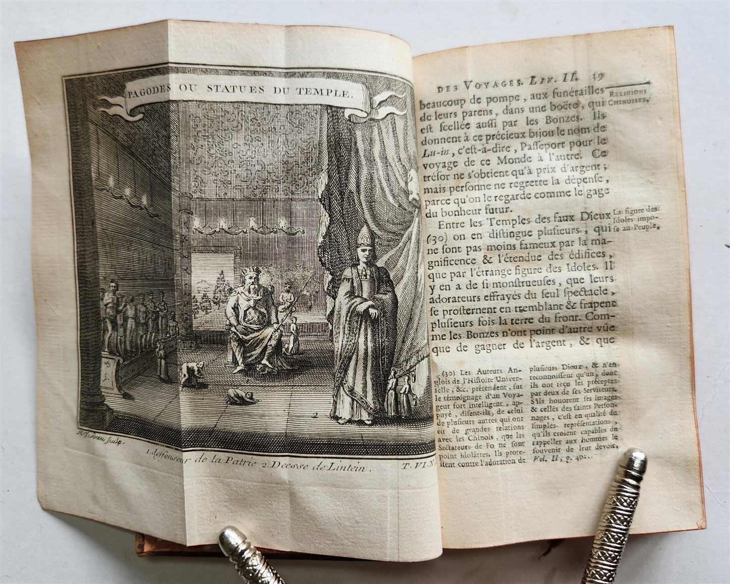 1749 HISTOIRE des VOYAGES VOL. 23 antique illustrated RELIGIONS in CHINA