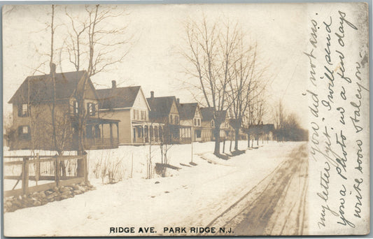 PARK RIDGE NJ RIDGE AVENUE ANTIQUE REAL PHOTO POSTCARD RPPC