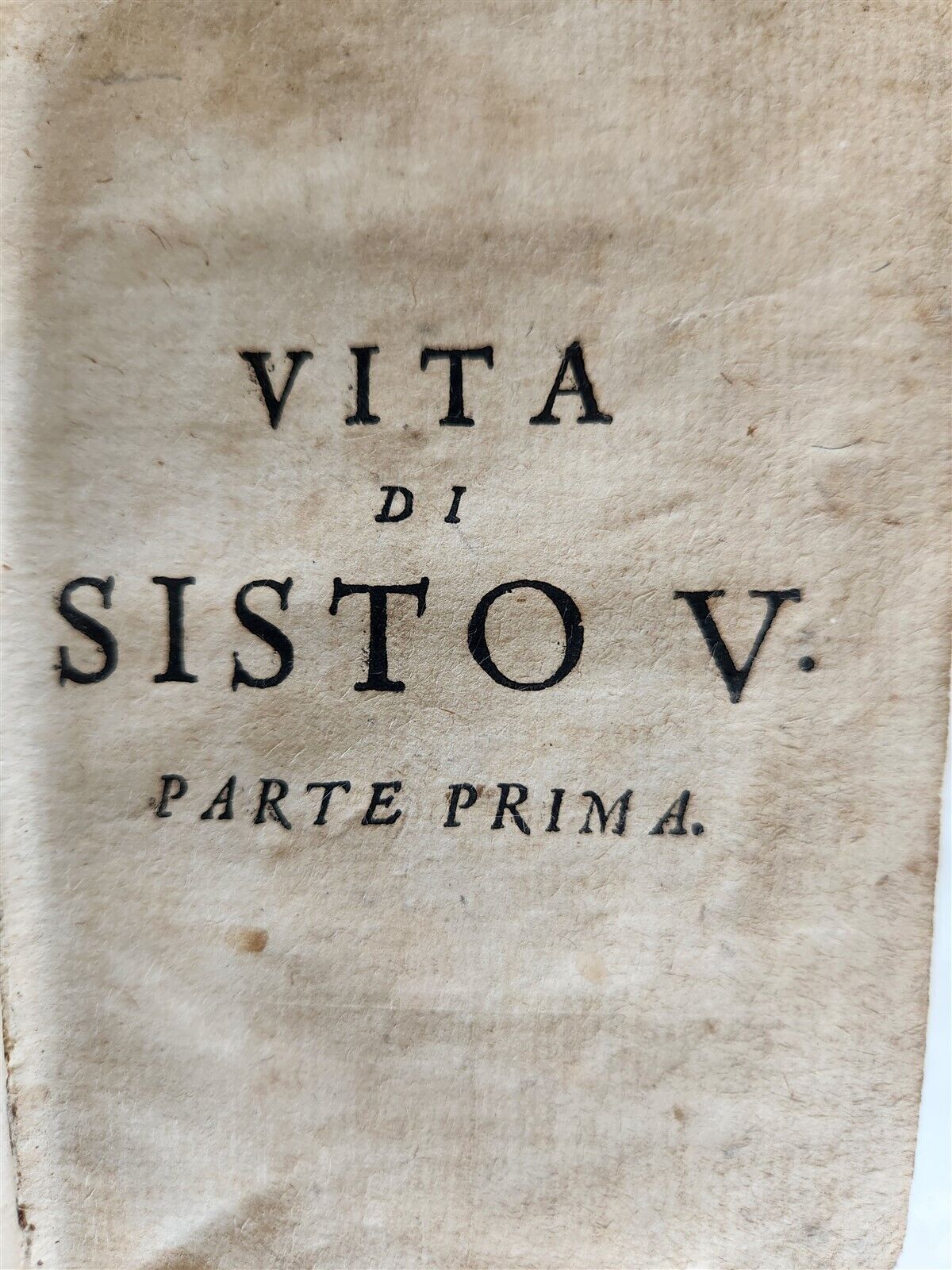 1669 VITA di SISTO V PONTEFICE ROMANO antique 2 VOLUMES vellum binding