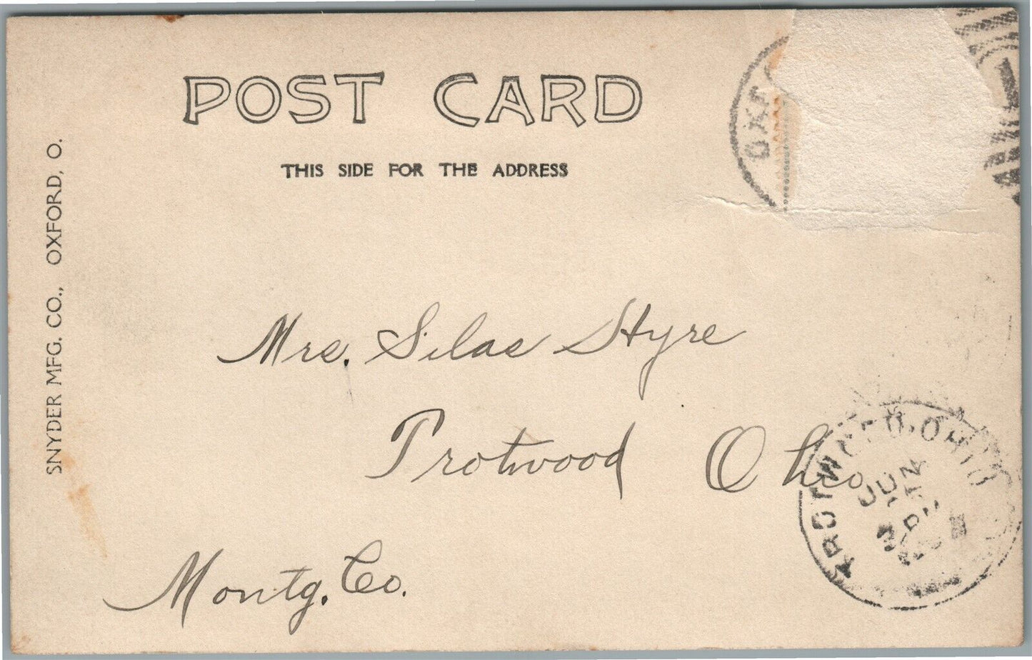 OXFORD OH UNIVERSITY ANTIQUE REAL PHOTO POSTCARD RPPC