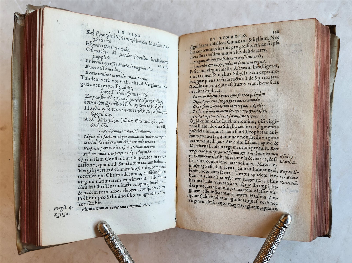 1573 BIBLE COMMENTARY by Thomas BEAUXAMI antique 16th CENTURY VELLUM BINDING