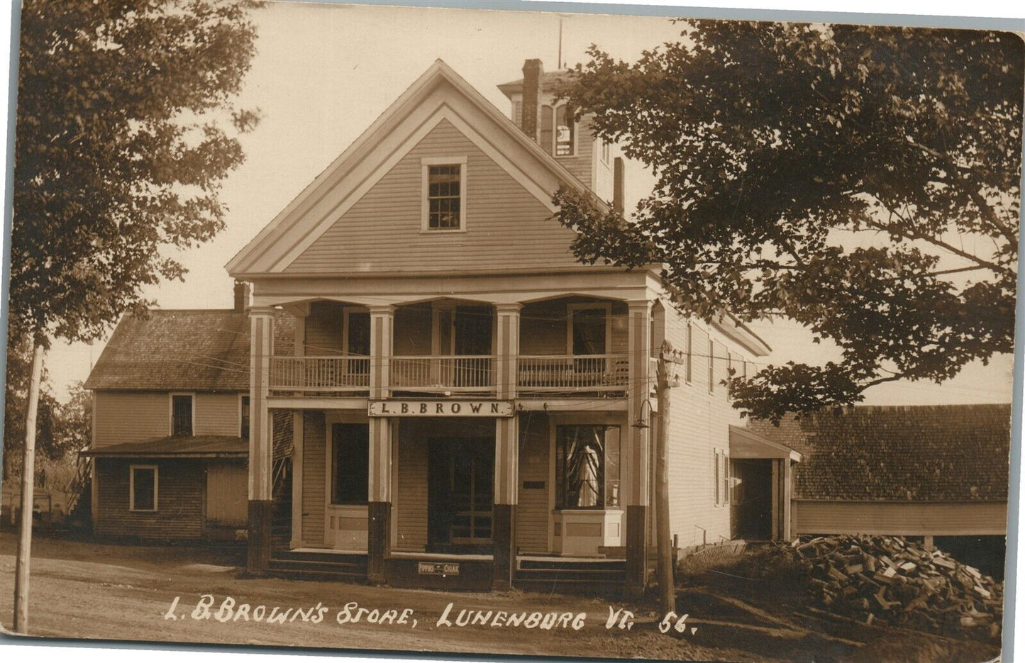 LUNENBURG VT L.B. BROWN'S STORE ANTIQUE REAL PHOTO POSTCARD RPPC