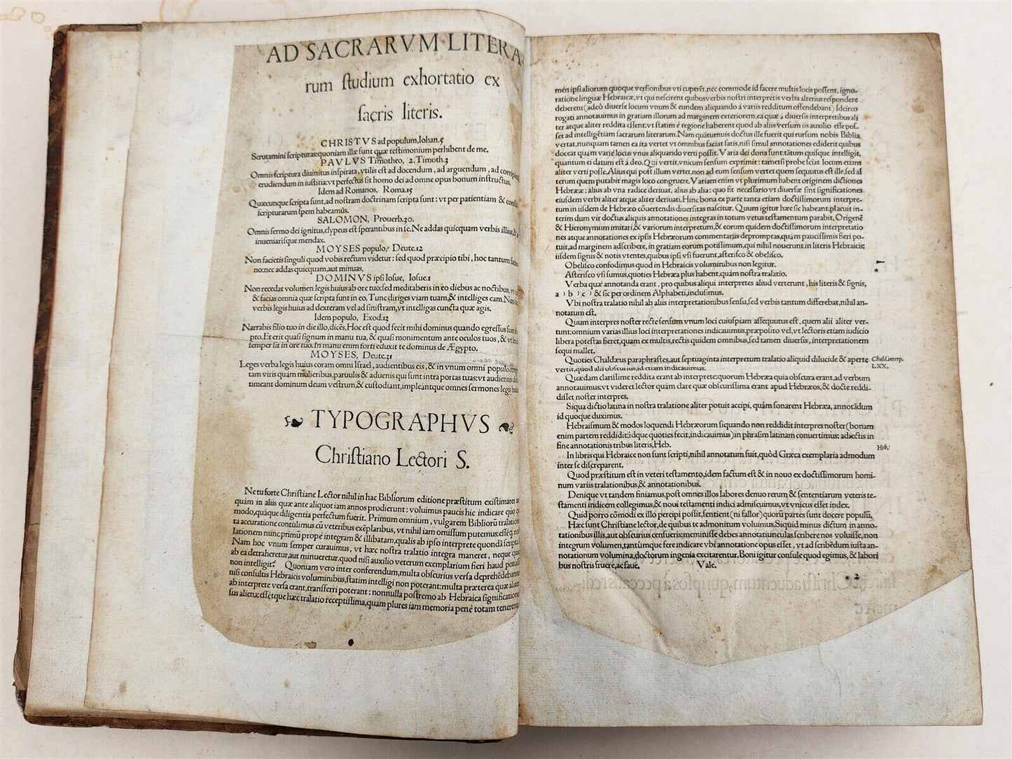 1537 BIBLE in LATIN antique FOLIO BIBLIA BREVES IN AEDEM ANNOTATIONES 16th CENT.