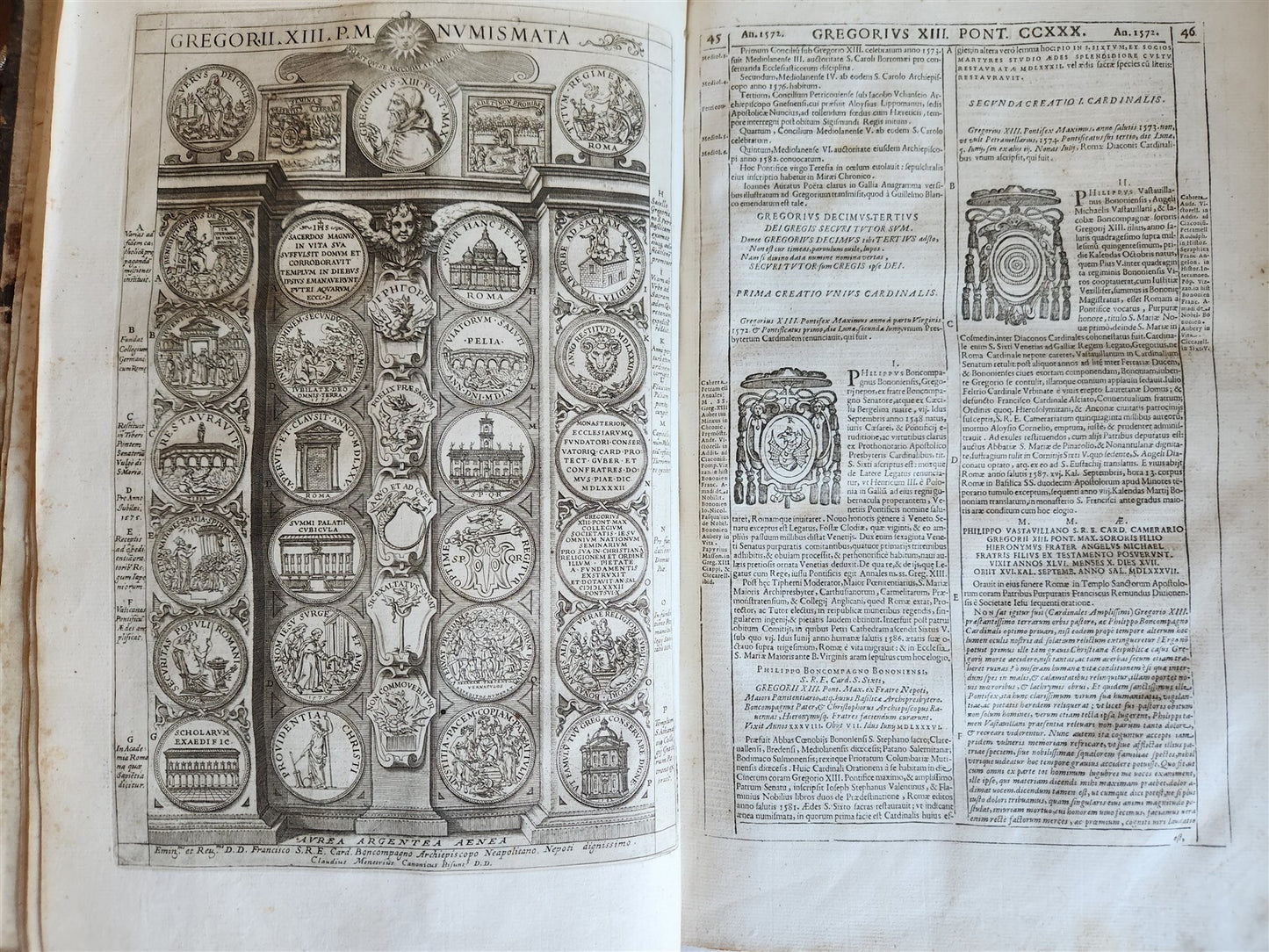 1677 LIVES of ROMAN POPES 4 FOLIO VOLUMES FULLY ILLUSTRATED antique in LATIN