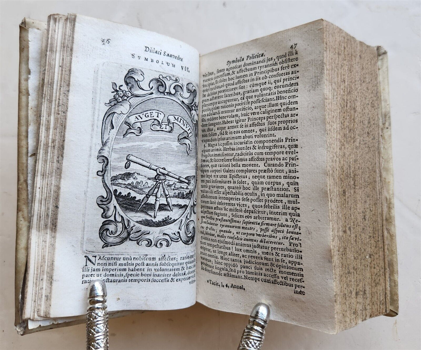 1659 EMBLEMATA by SAAVEDRA FAJARDO antique VELLUM BINDING ILLUSTRATED