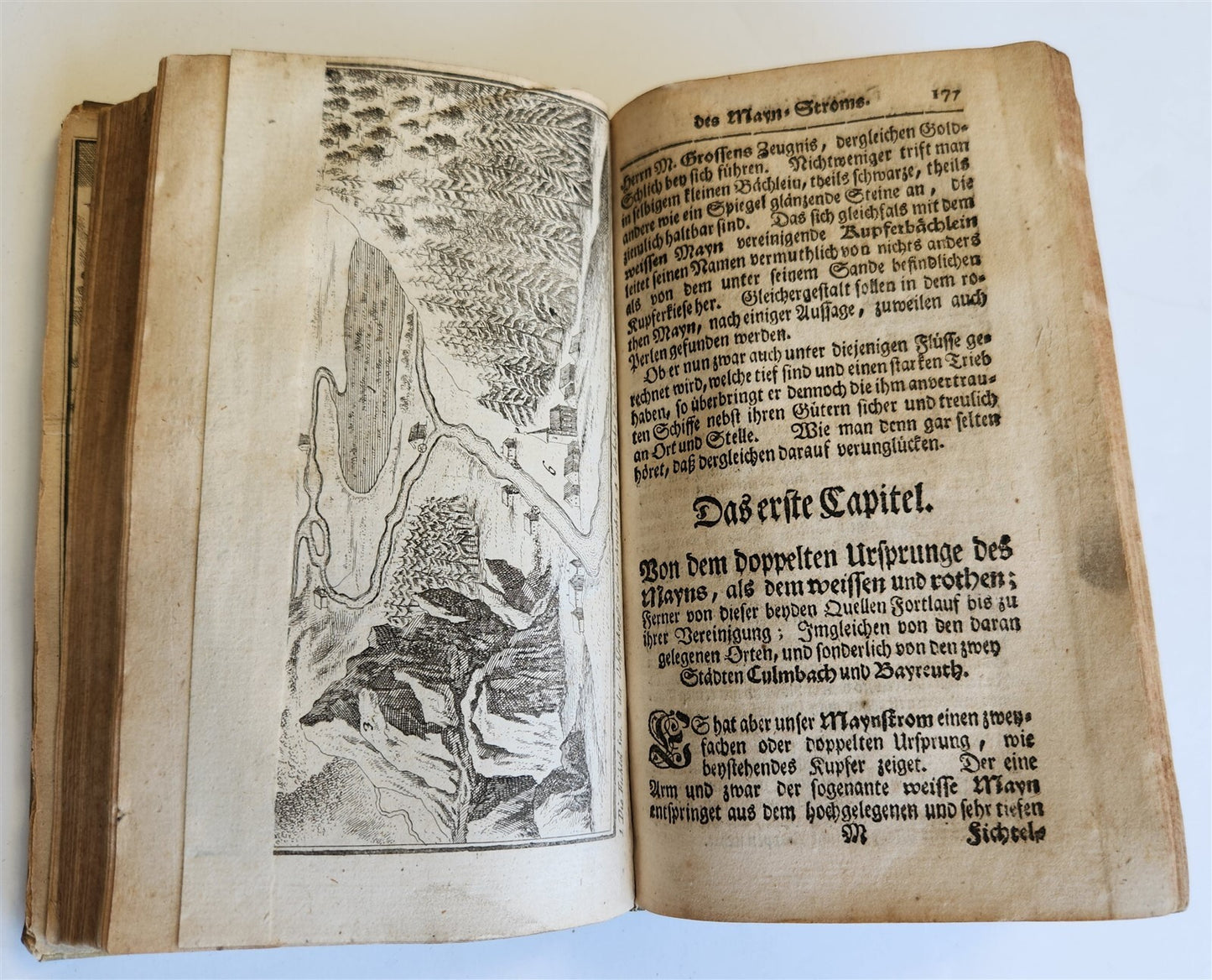 1740 ANTIQUITIES & GEOGRAPHY of GERMAN RIVERS antique ILLUSTRATED