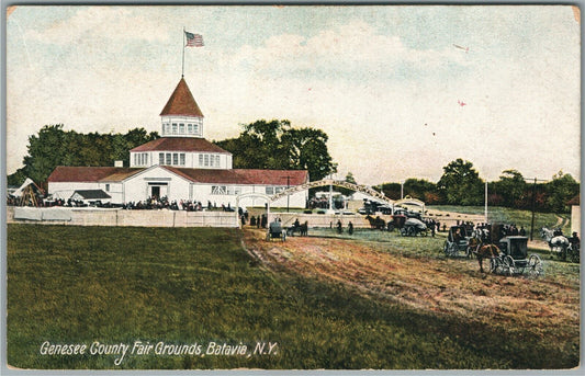 BATAVIA NY GENESEE COUNTY FAIRGROUNDS ANTIQUE POSTCARD