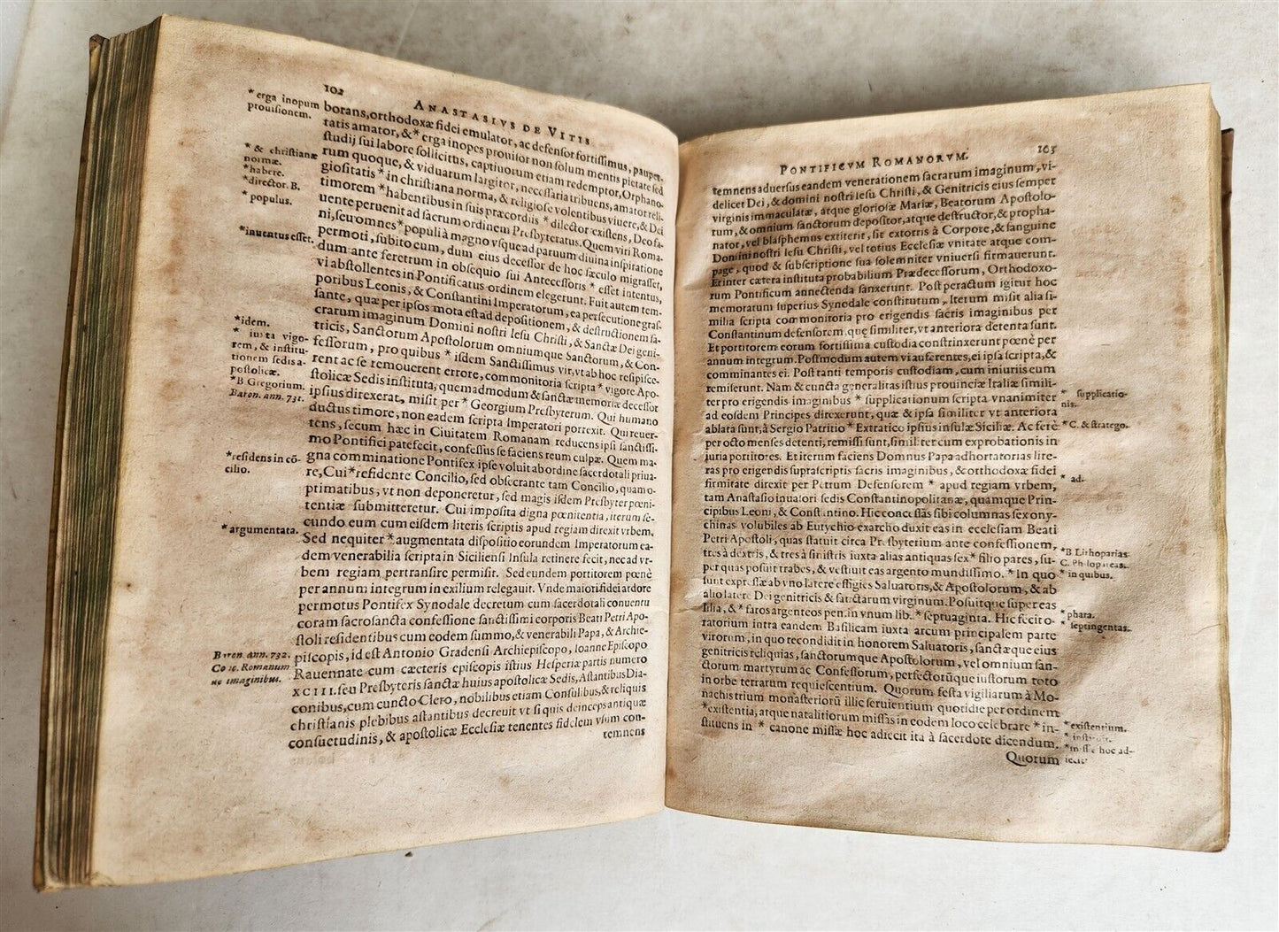 1602 HISTORY of POPES by Anastasius Bibliothecarius antique VELLUM