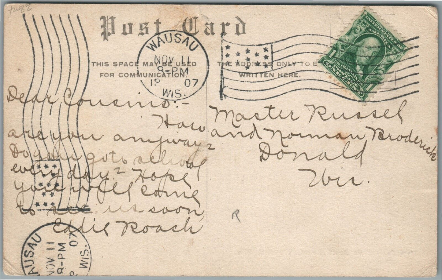 WAUSAU WI SCOTT STREET ANTIQUE POSTCARD