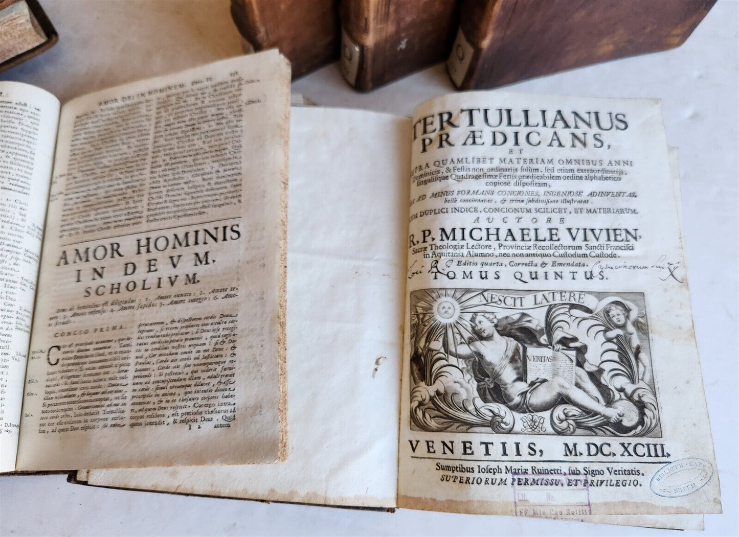 1693 TERTULLIAN antique 6 VOLUMES in LATIN 17th CENTURY