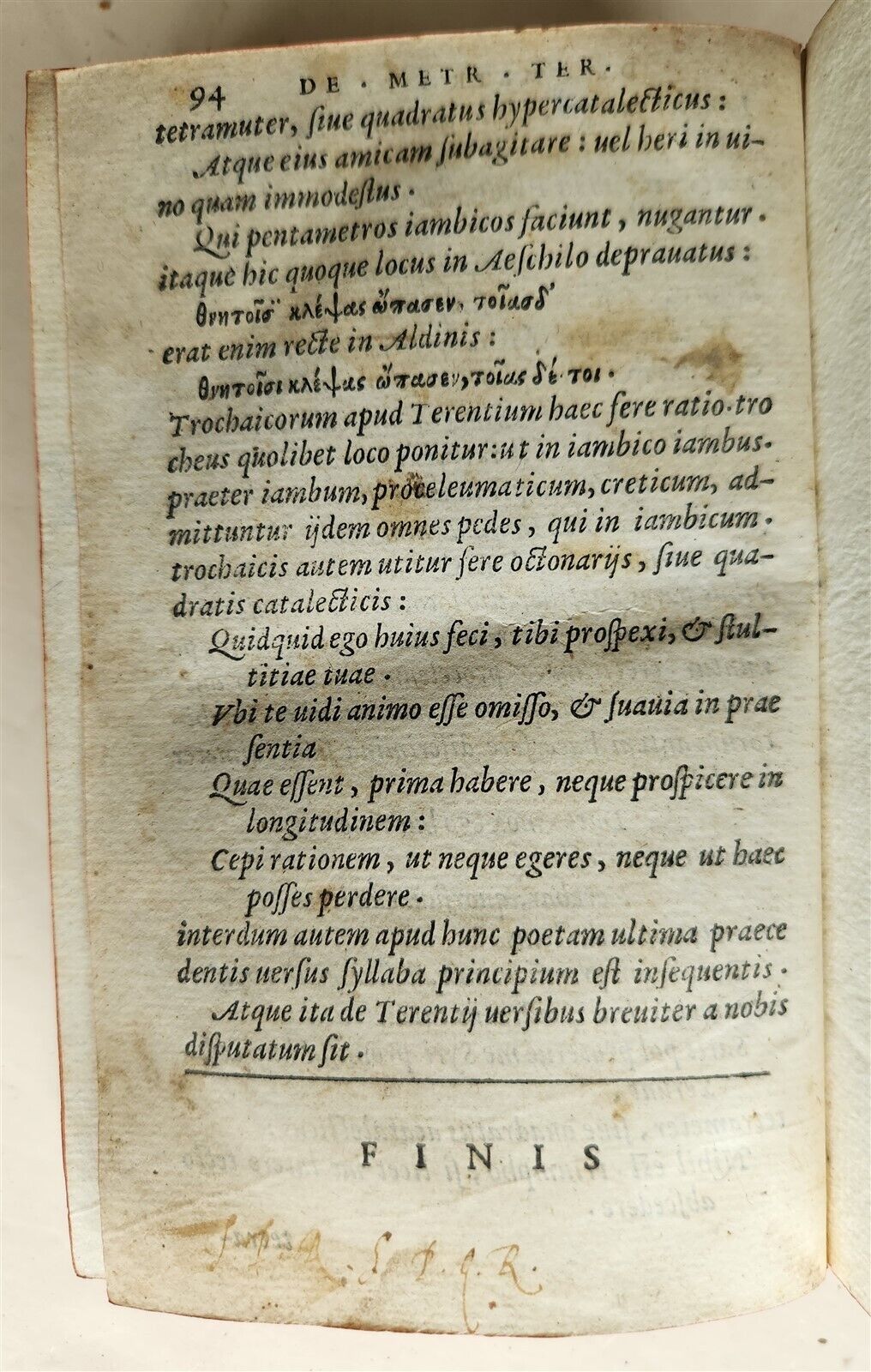 1575 ALDINE PRESS TERENTIUS AFER antique 16th CENTURY TERENCE