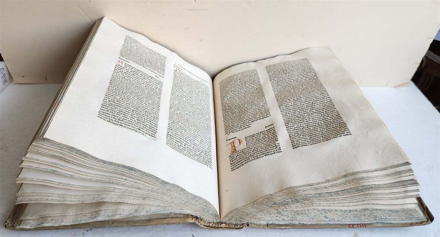 1470s INCUNABULA AMAZING 3 VOLUMES FOLIO SET antique INCUNABLE Pantheologia