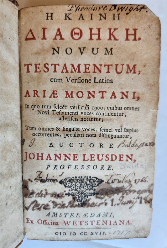 1717 GREEK BIBLE ILLUSTRATED w/ MAPS antique NEW TESTAMENT