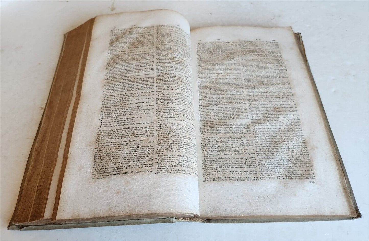 1749 THESAURUS ERUDITIONIS SCHOLASTICAE by BASILII FABRI antique VELLUM FOLIO