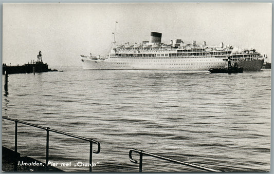 STEAMSHIP ORANJE VINTAGE REAL PHOTO POSTCARD RPPC