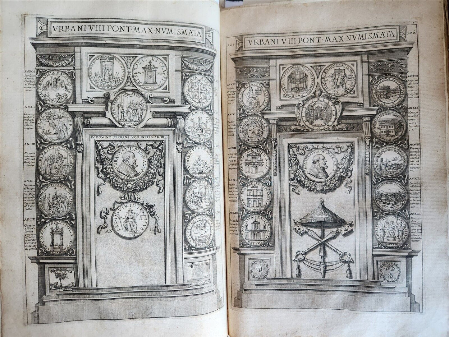 1677 LIVES of ROMAN POPES 4 FOLIO VOLUMES FULLY ILLUSTRATED antique in LATIN