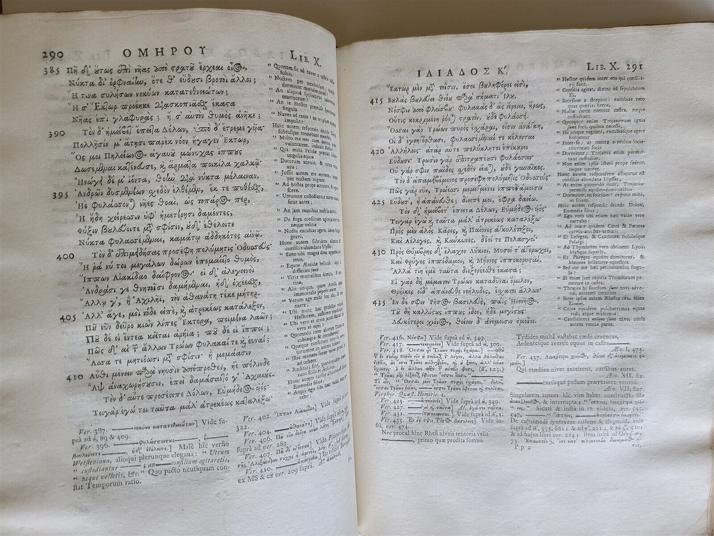 1729-1740 HOMER ILIAS & ODDYSEA 2 VOLUMES antique w/ MAPS LATIN & GREEK TEXT
