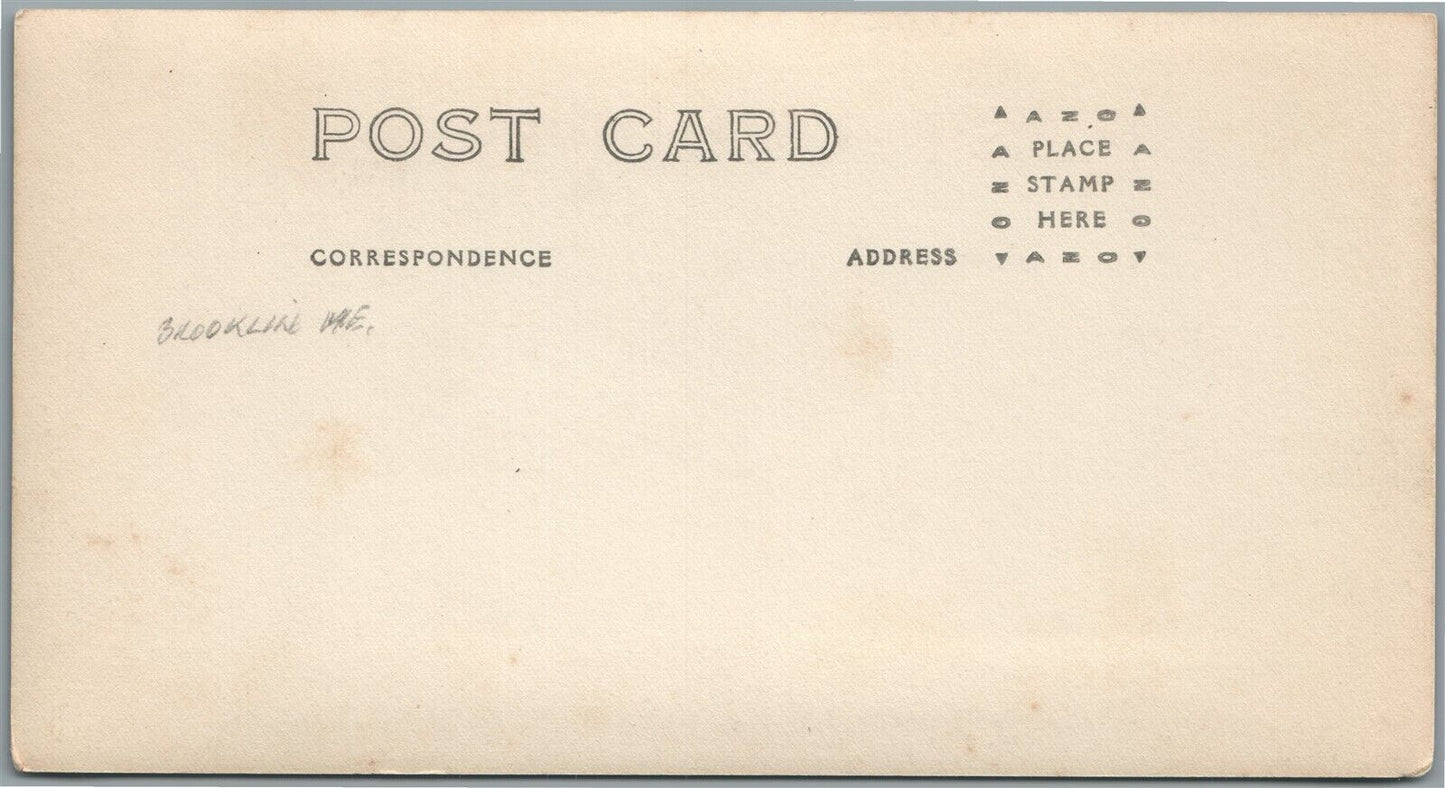 BROOKLINE ME STREET VIEW ANTIQUE REAL PHOTO POSTCARD RPPC