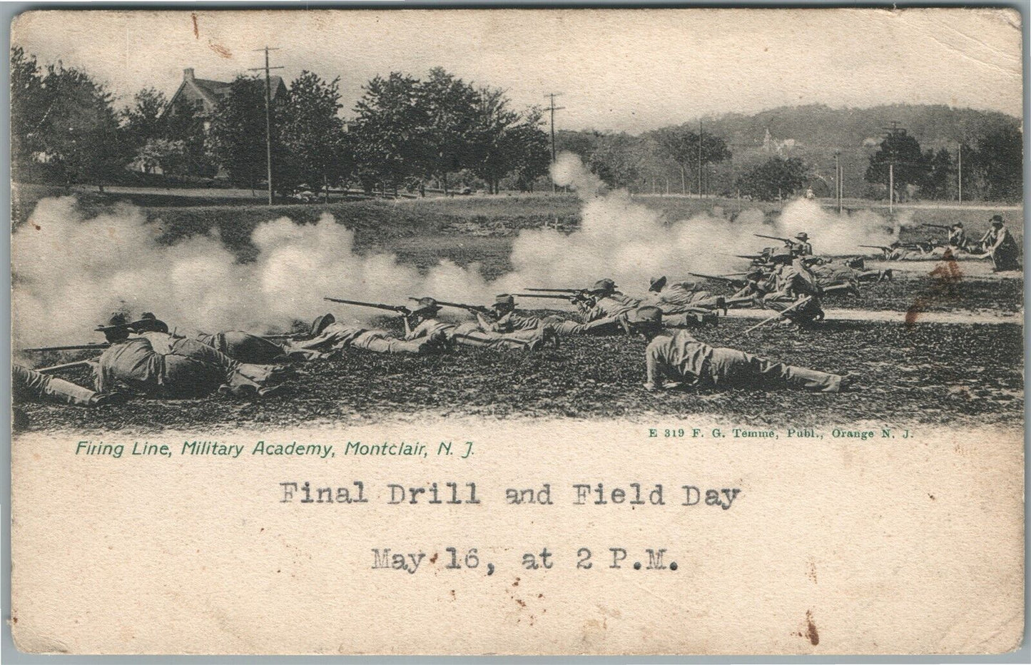 MONTCLAIR NJ MILITARY ACADEMY ANTIQUE POSTCARD