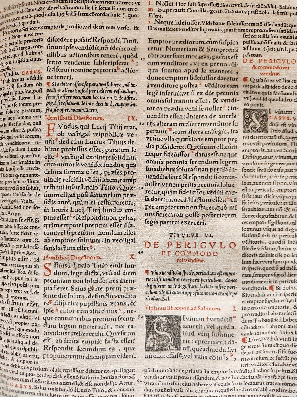 1557 LAW BOOK PART of Corpus Juris Civilis DIGESTA antique MASSIVE FOLIO vellum