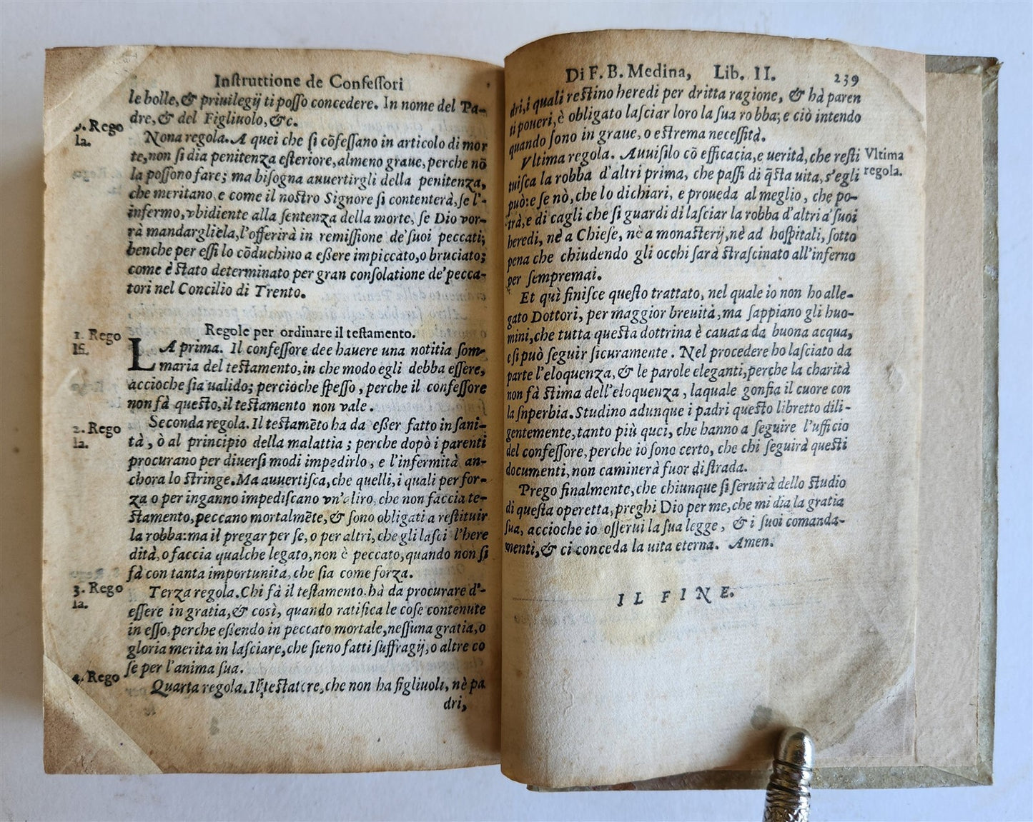 1588 INSTRUCTION for CONFESSORS by Bartolomeo de Medina antique vellum bound