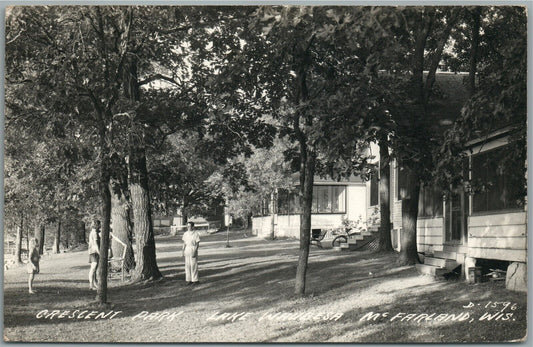 Mc FARLAND WI CRESCENT PARK VINTAGE REAL PHOTO POSTCARD RPPC