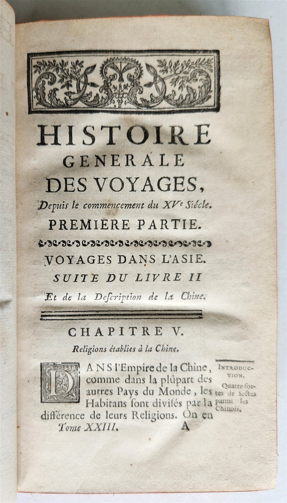 1749 HISTOIRE des VOYAGES VOL. 23 antique illustrated RELIGIONS in CHINA