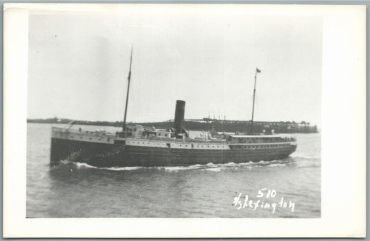 STEAMSHIP LEXINGTON VINTAGE REAL PHOTO POSTCARD RPPC