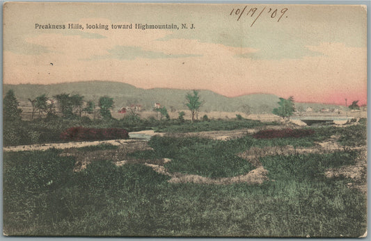 HUGHMOUNTAIN NJ PREAKNESS HILLS ANTIQUE POSTCARD