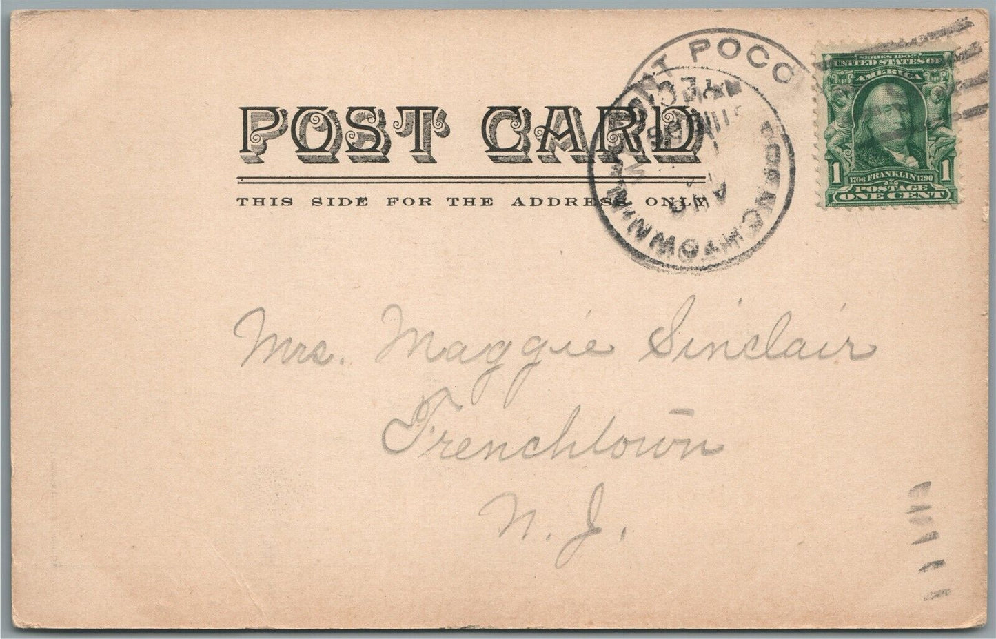 POCONO PINE PA BOAT LANDING ANTIQUE POSTCARD