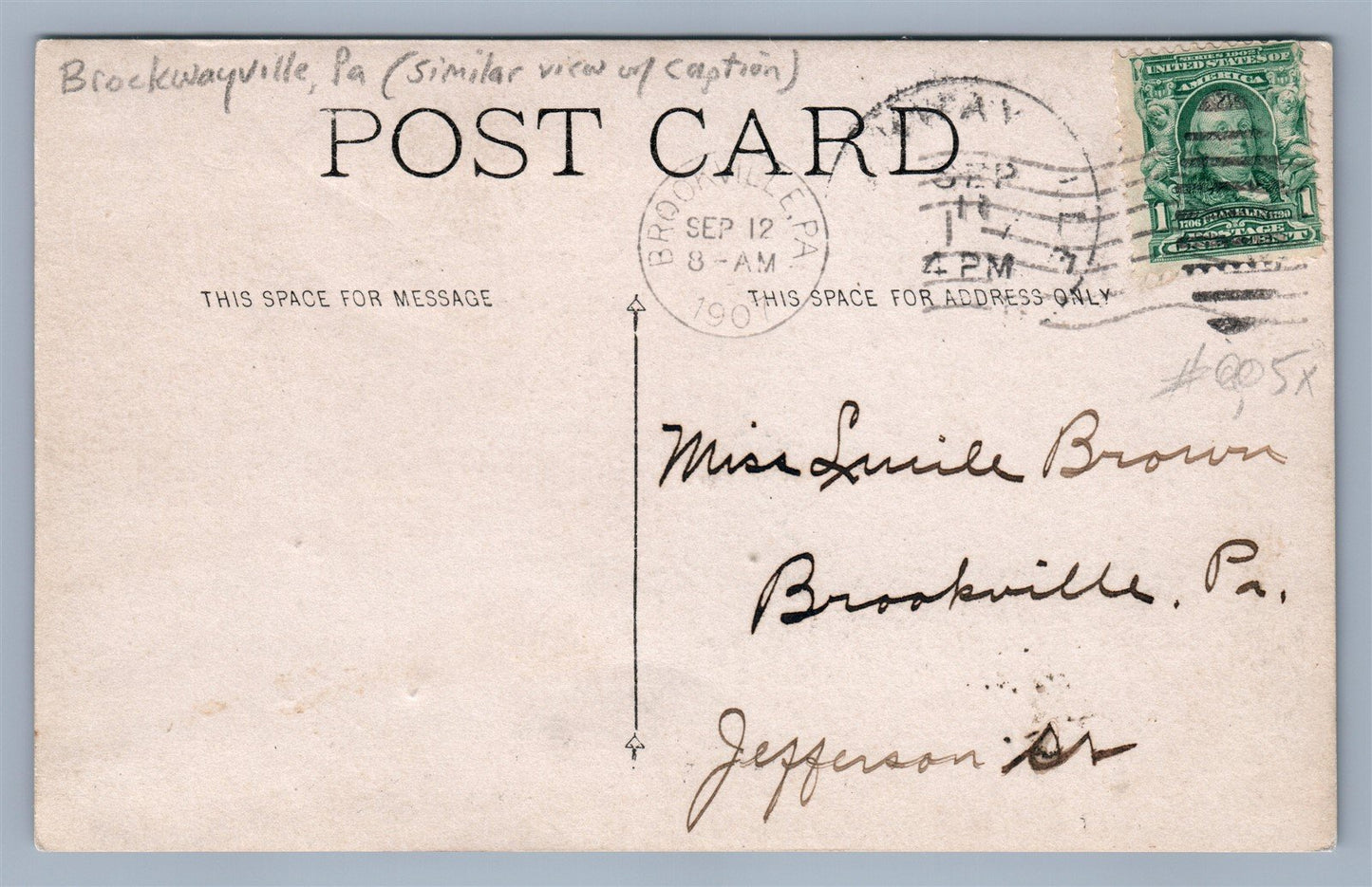 BROCKWAYVILLE PA PANORAMIC VIEW ANTIQUE REAL PHOTO POSTCARD RPPC