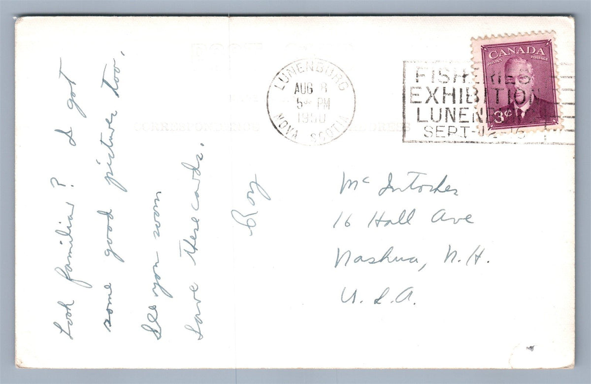 LUNENBURG NS CANADA HAYING VINTAGE REAL PHOTO POSTCARD RPPC