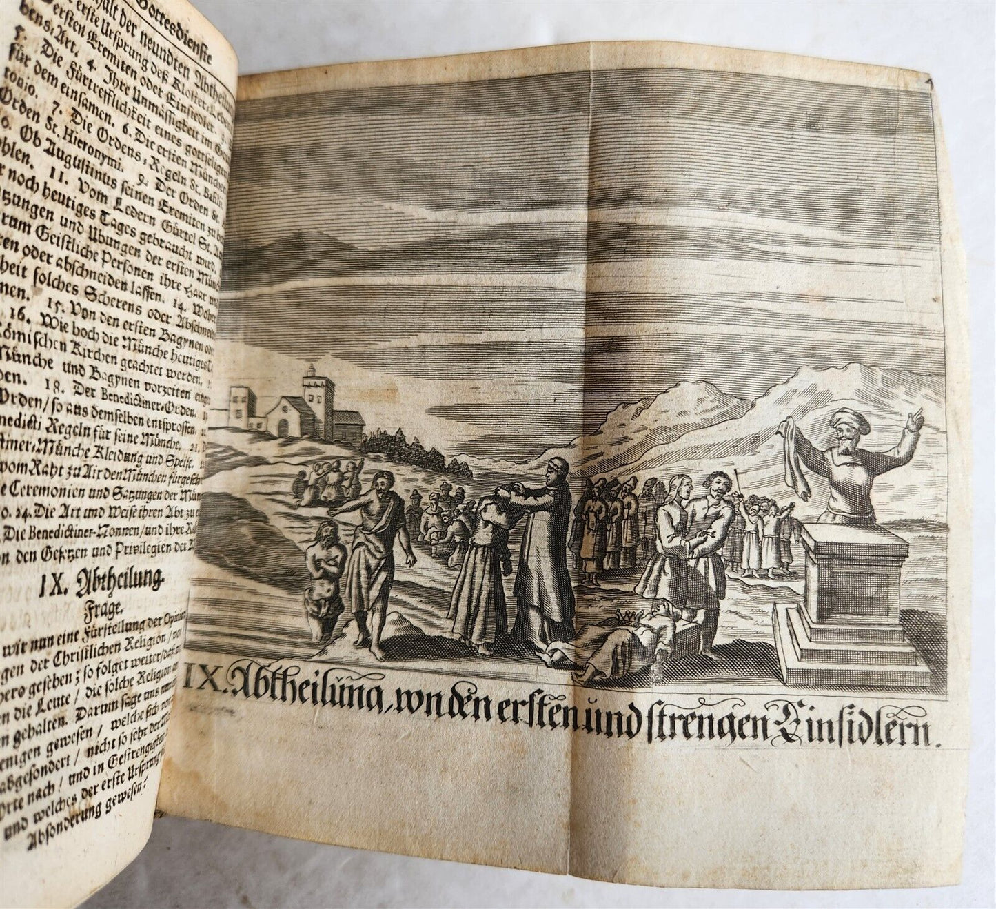 1674 WORLD'S RELIGIOUS SERVICES FULLY ILLUSTRATED antique VELLUM BINDING