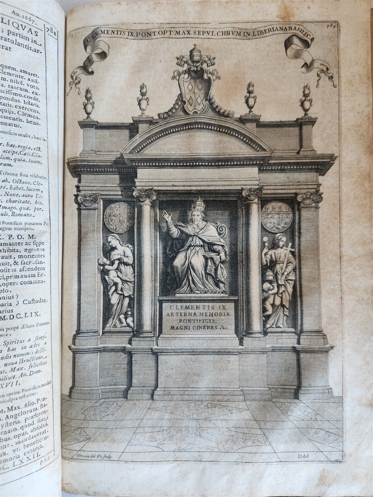 1677 LIVES of ROMAN POPES 4 FOLIO VOLUMES FULLY ILLUSTRATED antique in LATIN