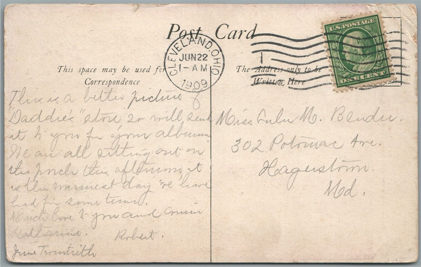 CLEVELAND OH STERLING & WELCH CO. STORE ADVERTISING ANTIQUE POSTCARD