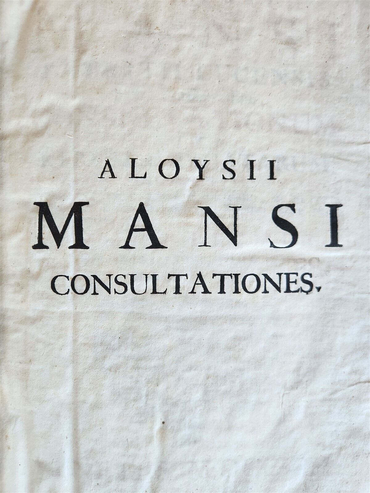 1708 LAW BOOK Consultationum sive rerum judicatarum antique VELLUM BOUND FOLIO