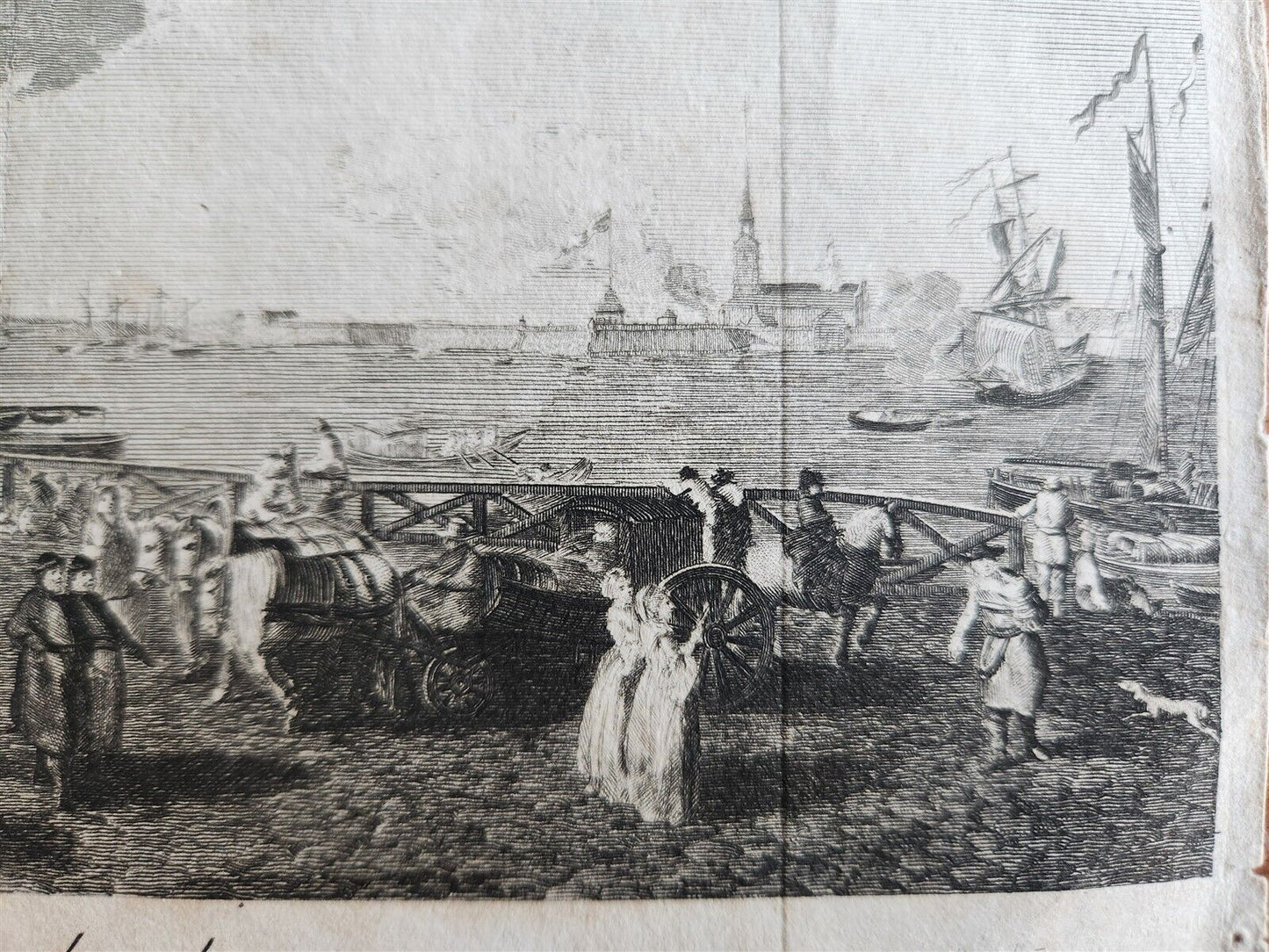 1785 VIEW OF PETERSBURGH RUSSIAN Published by L. Sewell ANTIQUE