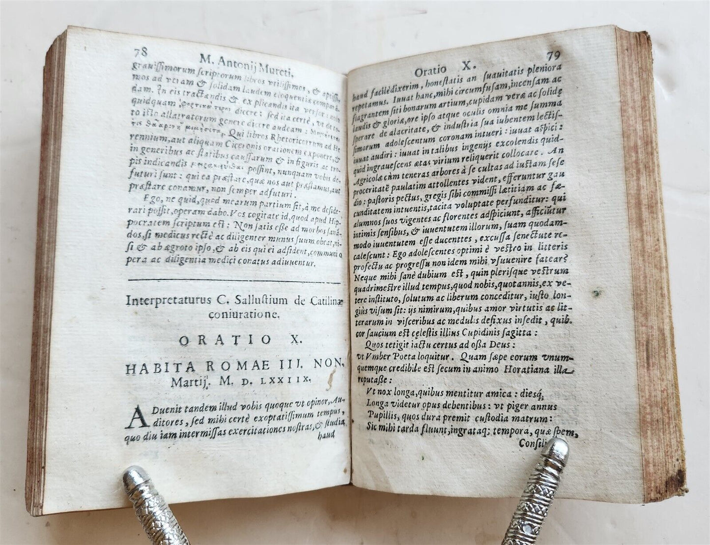 1618 SPEECHES LETTERS & POEMS by Marc-Antoine Muret antique VELLUM BINDING