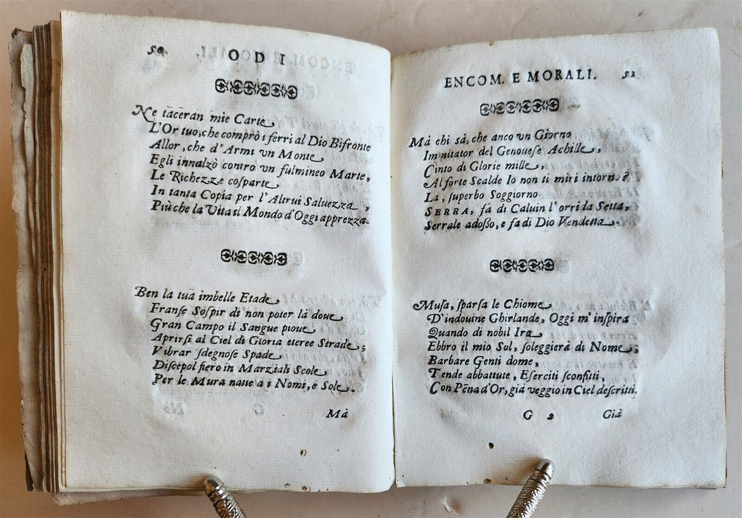 1635 POETRY in ITALIAN antique VELLUM BINDING