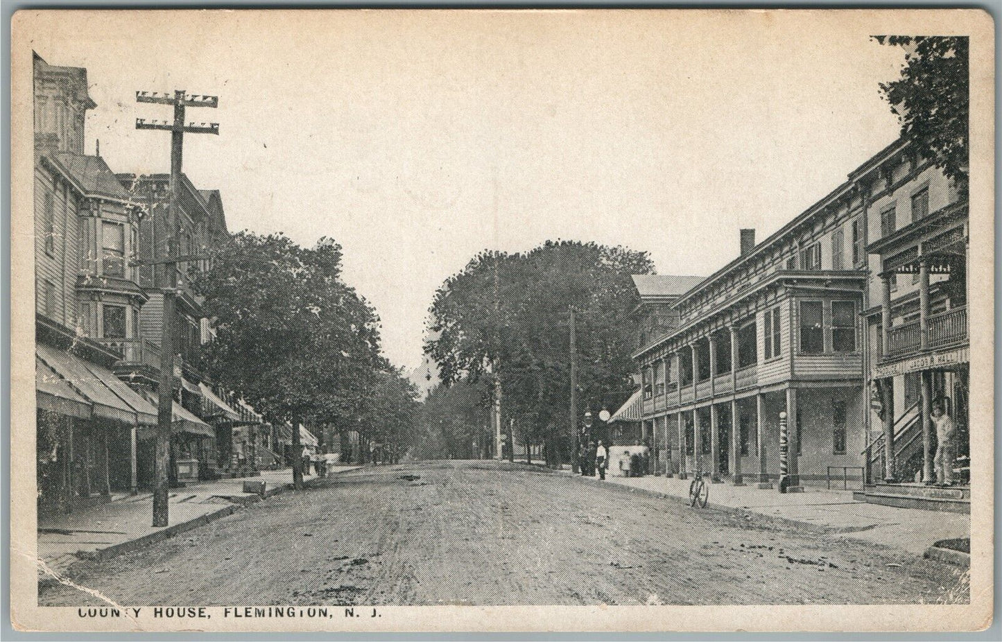 FLEMINGTON NJ COUNTY HOUSE ANTIQUE POSTCARD