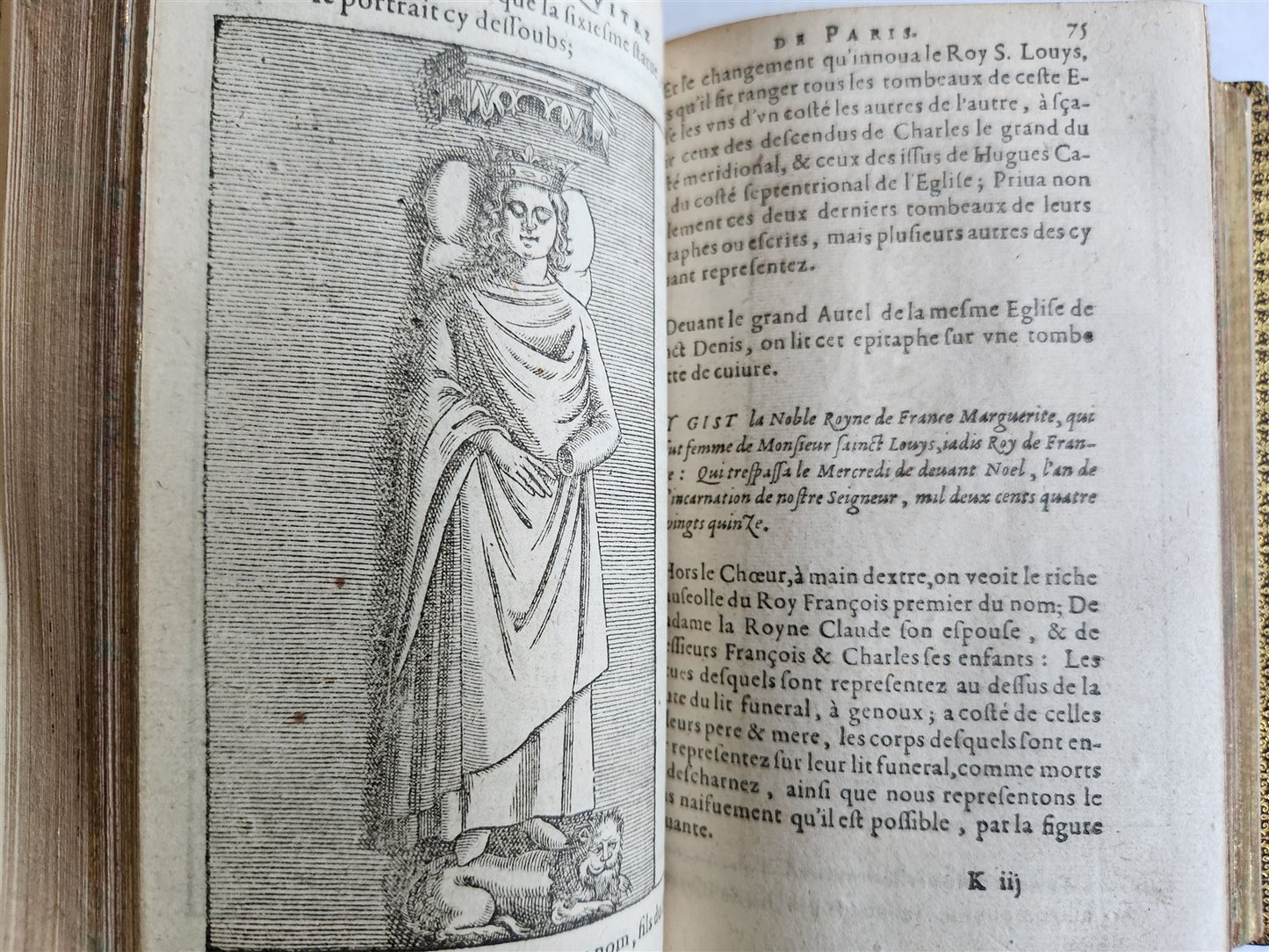 1608 HISTORICAL GUIDE to PARIS ILLUSTRATED w/ 55 WOODCUTS antique